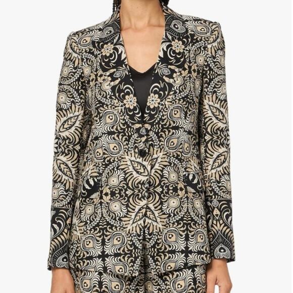 Kobi Halperin Sarai Floral-Print Single-Button Jacket Black Multi - S - Picture 1 of 10